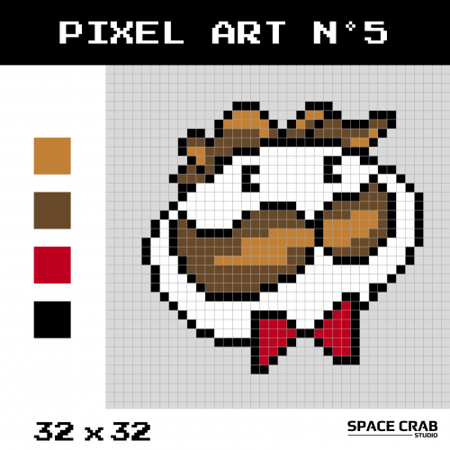 Logo pixel art Pringles en 32 par 32